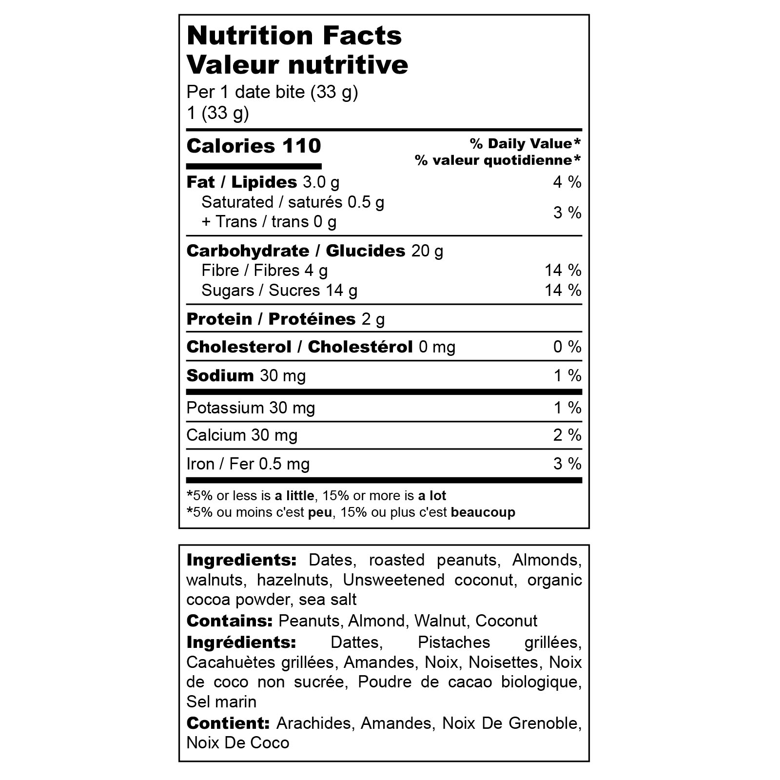 Nutritional Facts 4 flavour